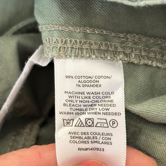 Loft Womens Size 6 Cotton Spandex Seaside Cropped Pant Sage Green Drawstring - Picture 8 of 14